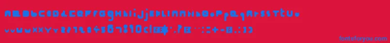 Hellogoodbye Font – Blue Fonts on Red Background