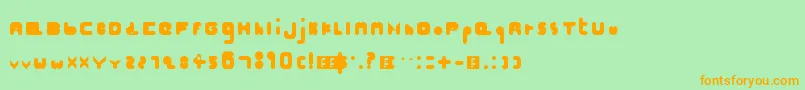 Hellogoodbye Font – Orange Fonts on Green Background