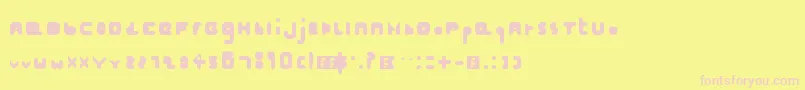 フォントHellogoodbye – ピンクのフォント、黄色の背景