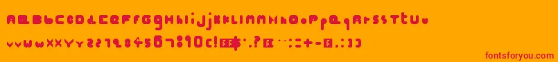 Hellogoodbye Font – Red Fonts on Orange Background