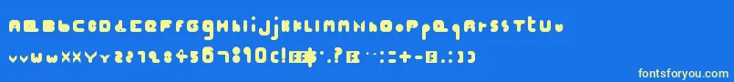 Hellogoodbye Font – Yellow Fonts on Blue Background