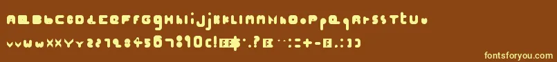 Hellogoodbye-fontti – keltaiset fontit ruskealla taustalla