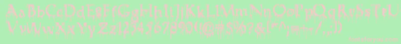 Fuehrer Font – Pink Fonts on Green Background