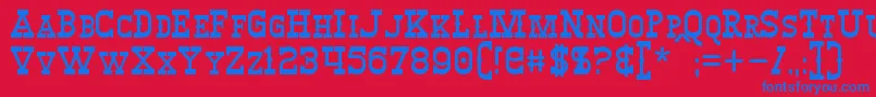 Winslett Font – Blue Fonts on Red Background