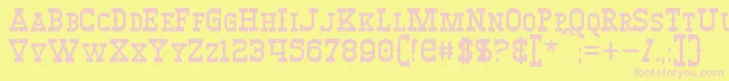 Czcionka Winslett – różowe czcionki na żółtym tle