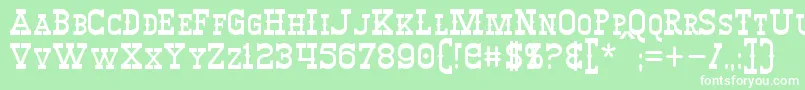 フォントWinslett – 緑の背景に白い文字
