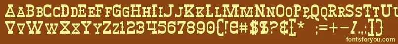 Winslett-fontti – keltaiset fontit ruskealla taustalla