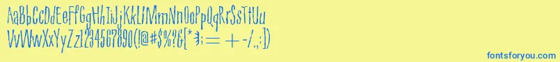 PioushenryitcTt Font – Blue Fonts on Yellow Background