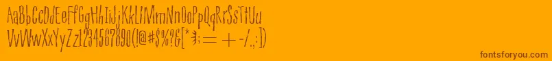 PioushenryitcTt-Schriftart – Braune Schriften auf orangefarbenem Hintergrund