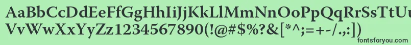 フォントWarnockproSemibold – 緑の背景に黒い文字