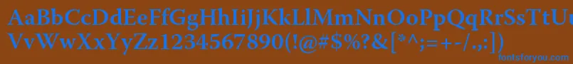 WarnockproSemibold Font – Blue Fonts on Brown Background