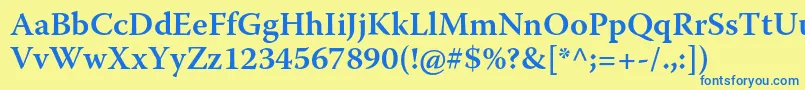 WarnockproSemibold Font – Blue Fonts on Yellow Background