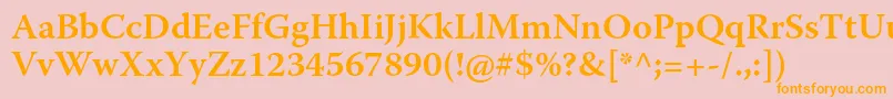 WarnockproSemibold Font – Orange Fonts on Pink Background