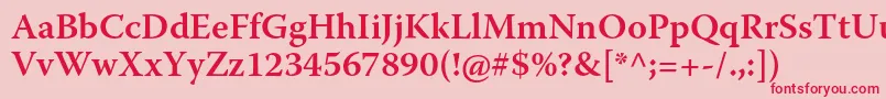 WarnockproSemibold Font – Red Fonts on Pink Background