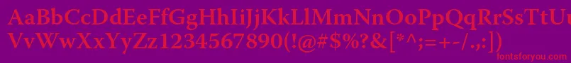 WarnockproSemibold Font – Red Fonts on Purple Background