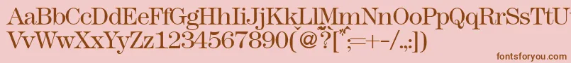 Modern438lightRegular Font – Brown Fonts on Pink Background