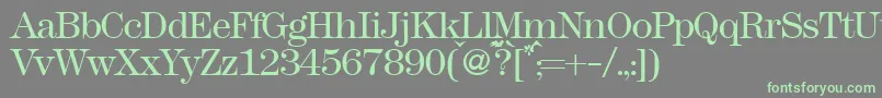 Modern438lightRegular Font – Green Fonts on Gray Background