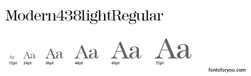 Размеры шрифта Modern438lightRegular