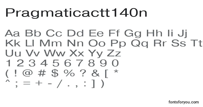 Pragmaticactt140n-fontti – aakkoset, numerot, erikoismerkit