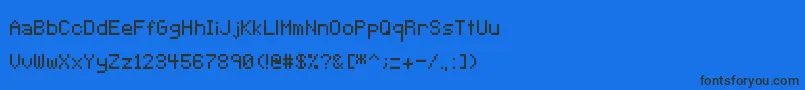 Pixeltype-Schriftart – Schwarze Schriften auf blauem Hintergrund