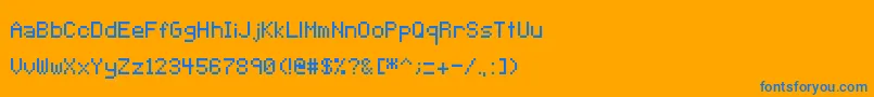 フォントPixeltype – オレンジの背景に青い文字