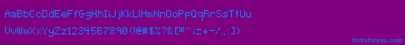 Pixeltype Font – Blue Fonts on Purple Background