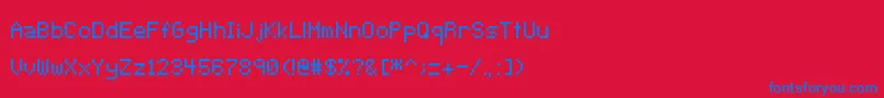 Czcionka Pixeltype – niebieskie czcionki na czerwonym tle