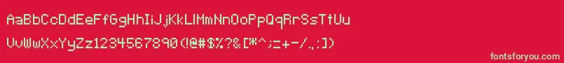 フォントPixeltype – 赤い背景に緑の文字