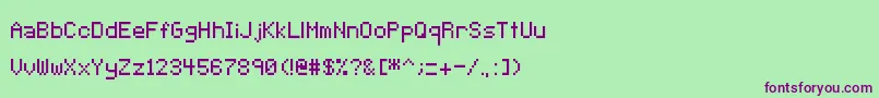 Шрифт Pixeltype – фиолетовые шрифты на зелёном фоне