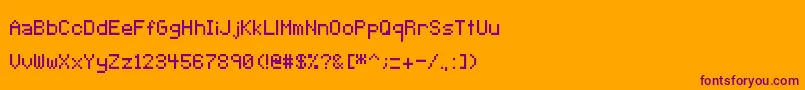 フォントPixeltype – オレンジの背景に紫のフォント