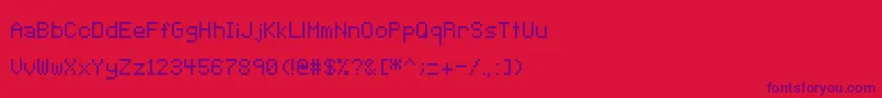 Pixeltype Font – Purple Fonts on Red Background