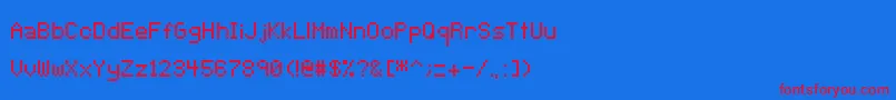 Pixeltype Font – Red Fonts on Blue Background