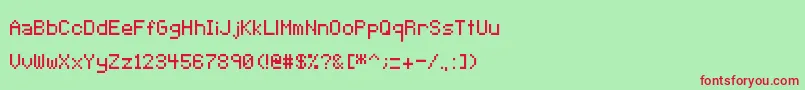 Pixeltype Font – Red Fonts on Green Background