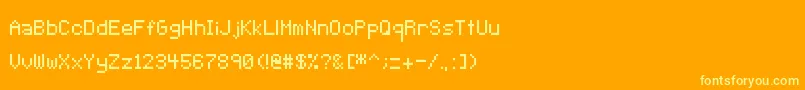 Pixeltype Font – Yellow Fonts on Orange Background