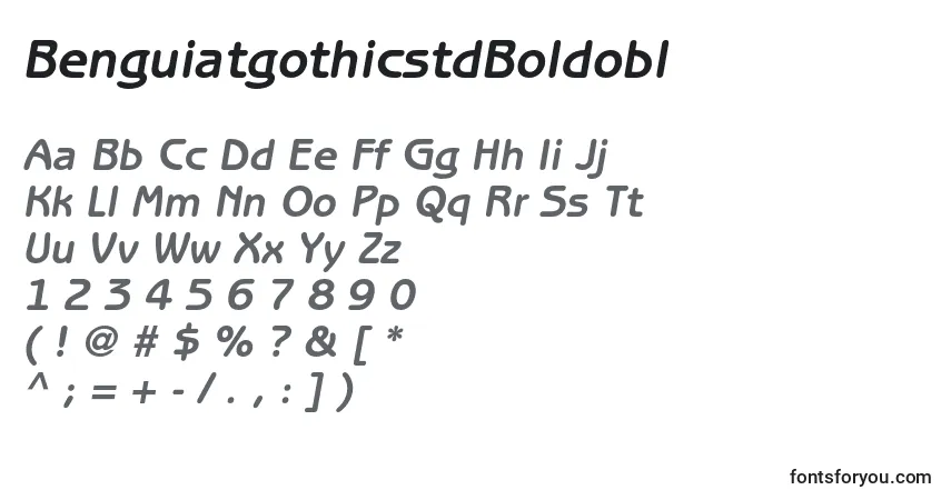 Шрифт BenguiatgothicstdBoldobl – алфавит, цифры, специальные символы