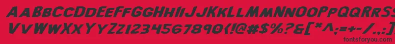 フォントBronicExpandedItalic – 赤い背景に黒い文字