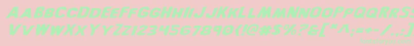 BronicExpandedItalic Font – Green Fonts on Pink Background