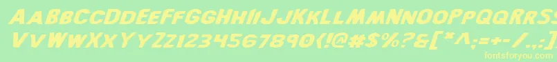 BronicExpandedItalic Font – Yellow Fonts on Green Background