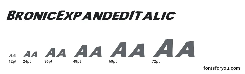 BronicExpandedItalic Font Sizes