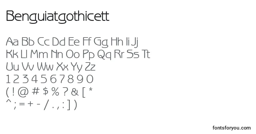 Benguiatgothicett-fontti – aakkoset, numerot, erikoismerkit