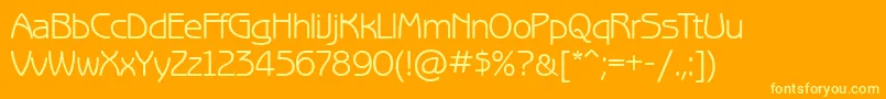 Benguiatgothicett-fontti – keltaiset fontit oranssilla taustalla