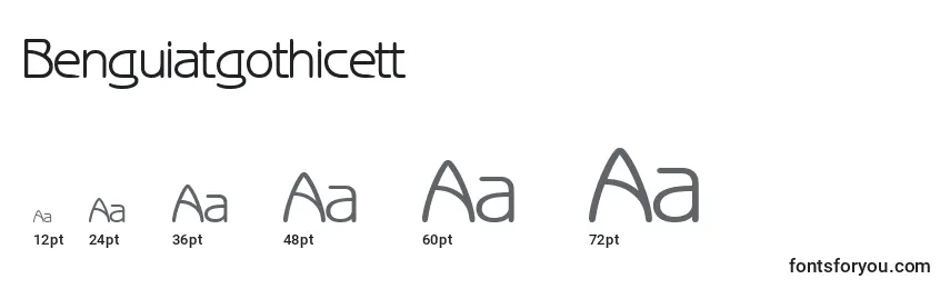 Размеры шрифта Benguiatgothicett
