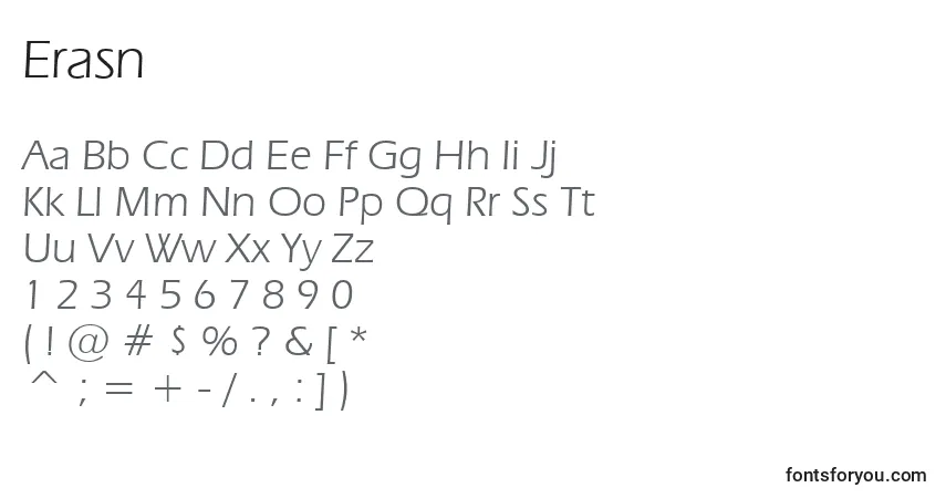 Fuente Erasn - alfabeto, números, caracteres especiales
