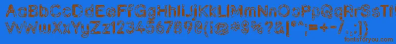 Grunja ffy Font – Brown Fonts on Blue Background