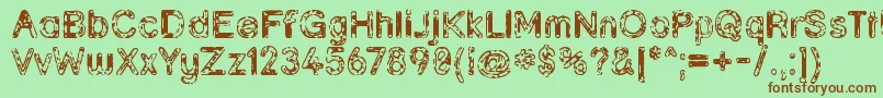 Grunja ffy-fontti – ruskeat fontit vihreällä taustalla