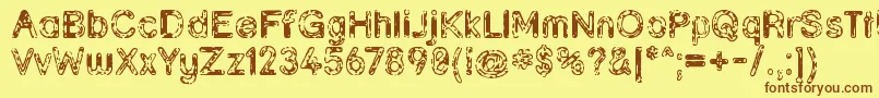 Grunja ffy Font – Brown Fonts on Yellow Background