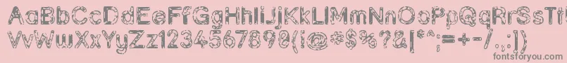 Grunja ffy-Schriftart – Graue Schriften auf rosa Hintergrund