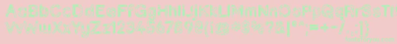 Grunja ffy Font – Green Fonts on Pink Background