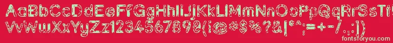 Шрифт Grunja ffy – зелёные шрифты на красном фоне
