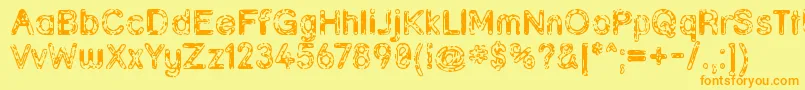 Grunja ffy Font – Orange Fonts on Yellow Background